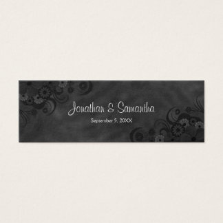 Cartes De Visite Noir Chalkboard Floral Gothic Wedding Favor Tags