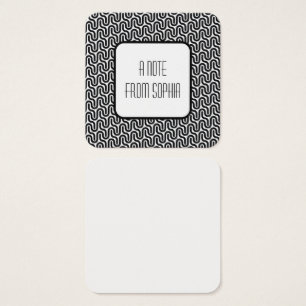 Cartes De Visite Noir et blanc Funky Retro Motif Notes