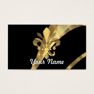 Cartes De Visite Noir et gold fleur de lys