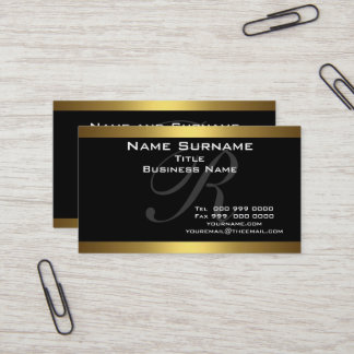 Cartes de visite noir et or Monogram