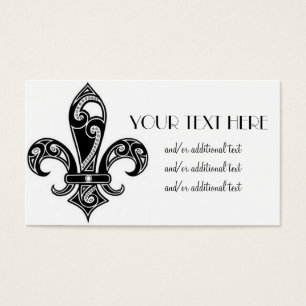 Cartes De Visite Noir et White Fleur De Lis
