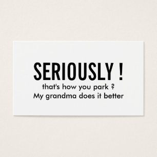 Cartes De Visite Noir simple drôle se garant