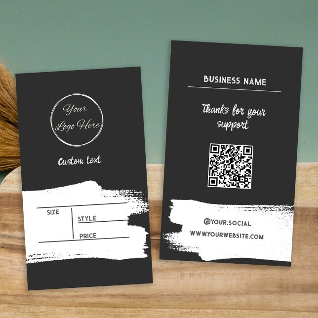 Cartes De Visite Noir urbain avec logo masculin étiquette prix du p (Créateur téléchargé)