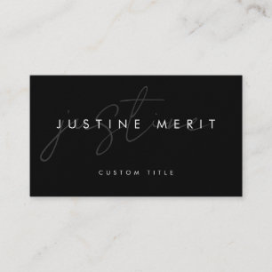 Cartes de visite noires et blanches simples modern