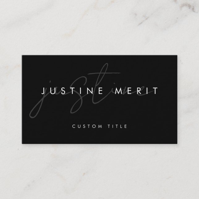Cartes de visite noires et blanches simples modern (Devant)