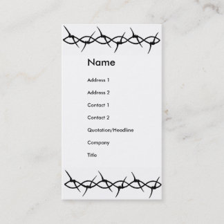 Cartes de visite noirs de barbwire