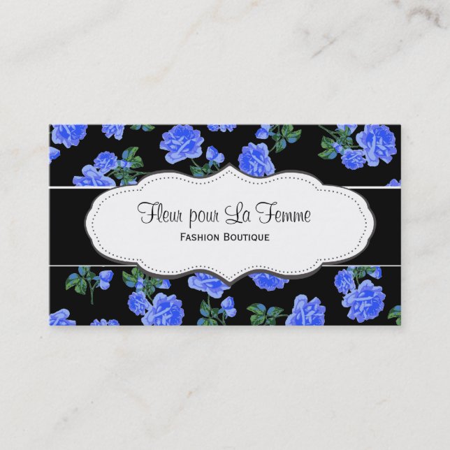 Cartes de visite noirs et bleu-foncé de motif de (Devant)