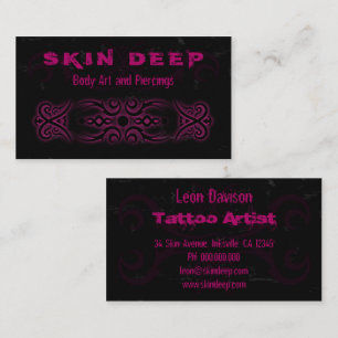 Cartes de visite noirs et roses de tatouage tribal