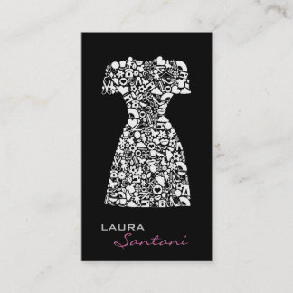Cartes de visite noirs modernes de couturier