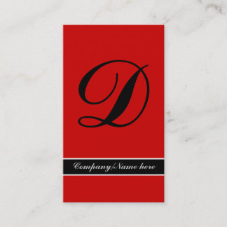 Cartes de visite noirs rouges monogrammes exceptio