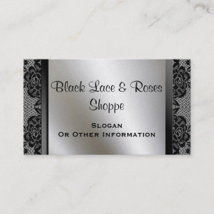 Cartes de visite noirs vintages d'or de roses de