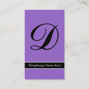Cartes de visite noirs violets monogrammes excepti