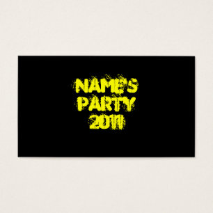 Cartes De Visite Nom et année personnalisés. Party. Jaune et Noir