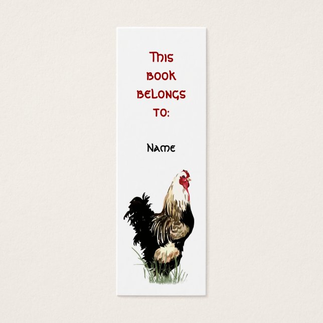 Cartes De Visite Nom personnalisé Fier Signet de coq de ferme (Devant)