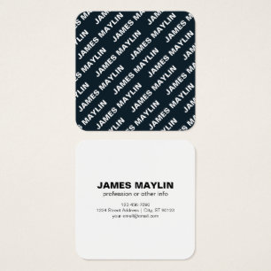 Cartes De Visite Nom répétitif gras modifiable Simple blanc noir