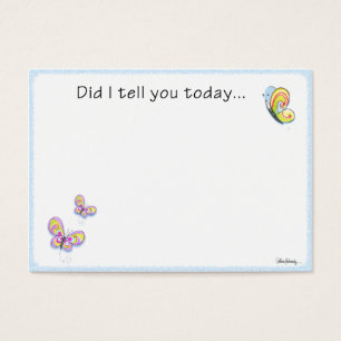 Cartes De Visite Note d'amour de gamelle de papillon