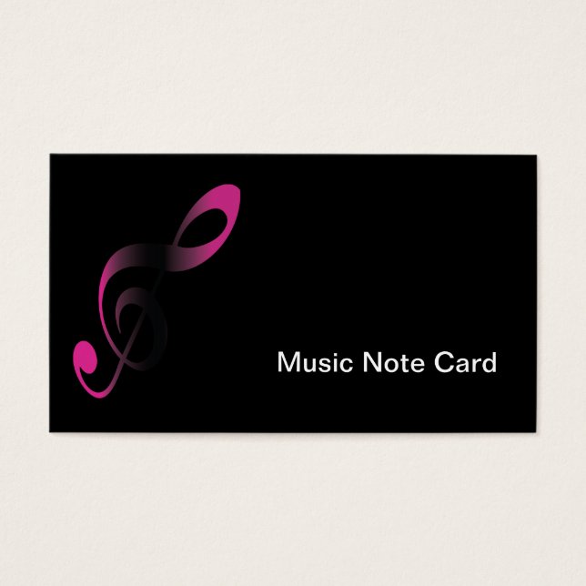 Cartes De Visite Note de musique sur le design noir (Devant)