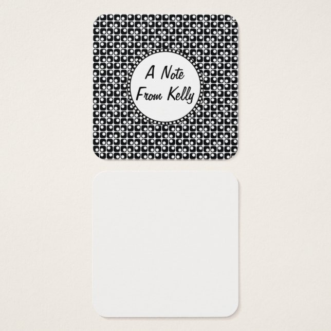 Cartes De Visite Notes de message conçues par un Motif noir et blan (Devant & derrière)
