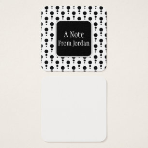Cartes De Visite Notes de message du Motif des bulles rétro noires