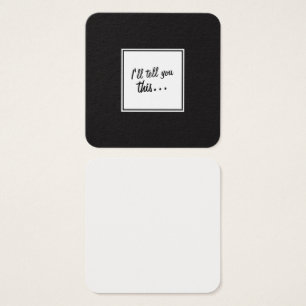 Cartes De Visite Notes du Carré noir et blanc pour les messages de