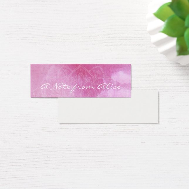 Cartes De Visite Notes minuscules avec l'aquarelle rose et le (Bureau)