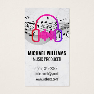 Cartes De Visite Notes musicales   Logo casque