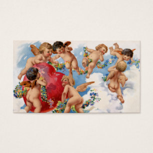 Cartes De Visite Notes vintages d'amour de Valentine d'ange - plus