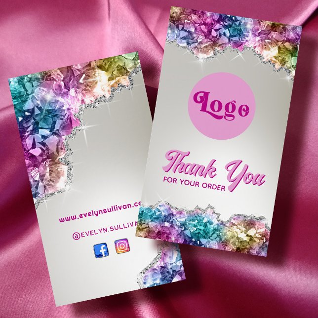 Cartes De Visite Notice d'insertion de cristaux iridescents (Créateur téléchargé)