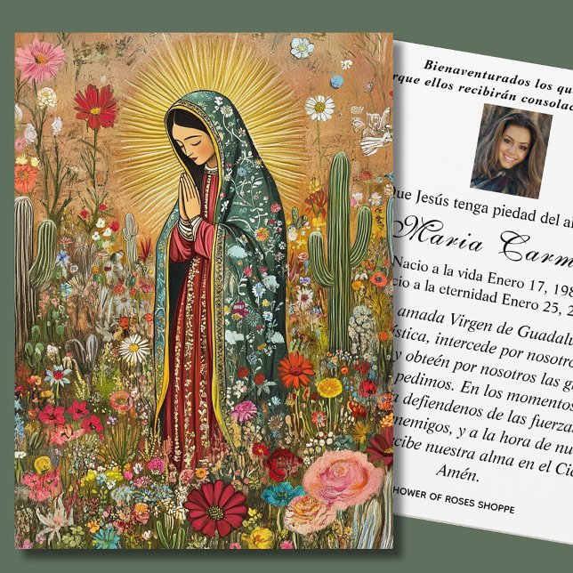 Cartes De Visite Notre-Dame de Guadalupe Espagne funérailles prière (Créateur téléchargé)