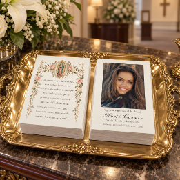 Cartes De Visite Notre-Dame de Guadalupe Floral Mémorial Espagnol 