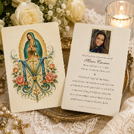 Cartes De Visite Notre-Dame de Guadalupe Prière funéraire mémoriell