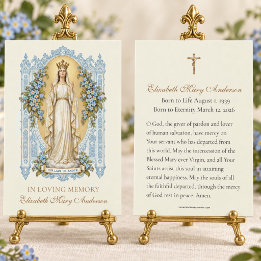 Cartes De Visite Notre-Dame de Knock Prière funéraire catholique mé