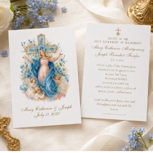 Cartes De Visite Notre-Dame de l'Assomption Prière de Mariage Catho