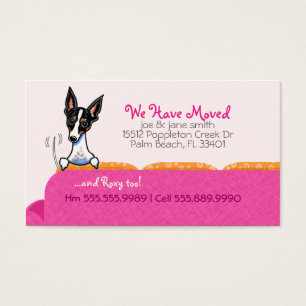 Cartes De Visite Nouveau rose heureux de chien d'adresse debut de