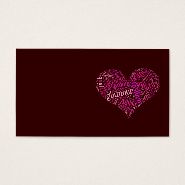 Cartes De Visite Nuage de mots glamour (Devant)