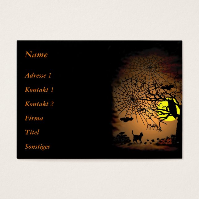 Cartes De Visite Nuit d'Halloween, Joyeux Halloween ! (Devant)