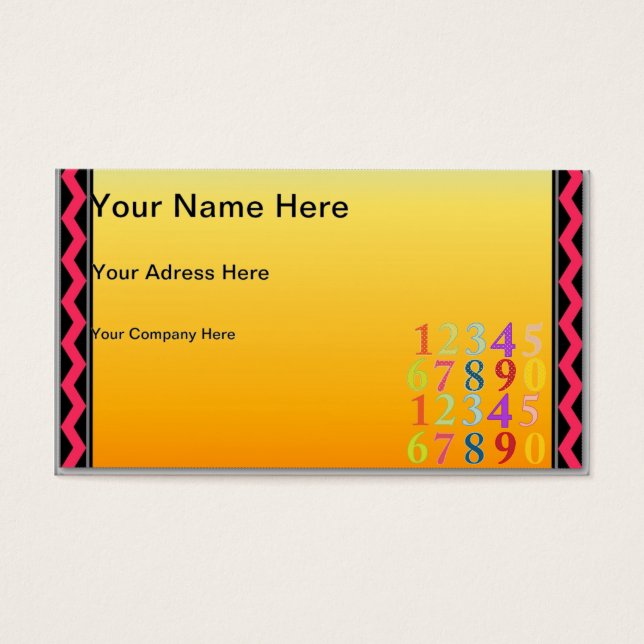 Cartes De Visite Numéros (Devant)