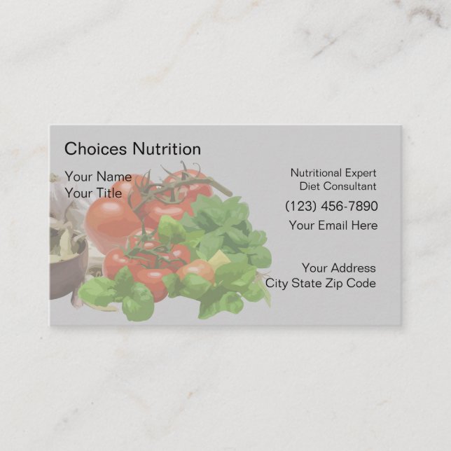 Cartes de visite nutritionnistes (Devant)