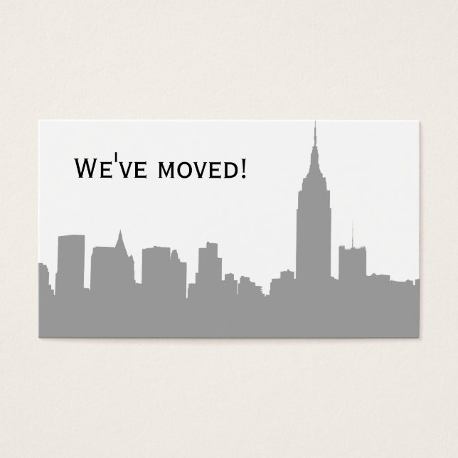 Cartes De Visite NYC Skyline Silhouette, ESB #1 Grey - Nous avons d (Devant)