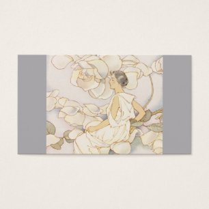 Cartes De Visite Nymphe rose de brune dans le jardin