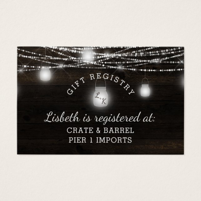 Cartes De Visite Oak Ridge Rustic Douche Registre Cadeau Insertion  (Devant)