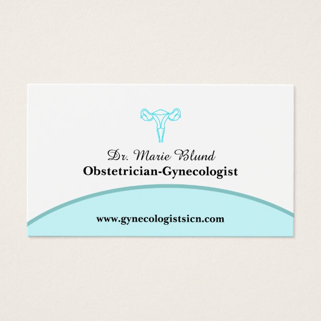 Cartes De Visite OBGYN Turquoise moderne élégant avec code QR (Devant)