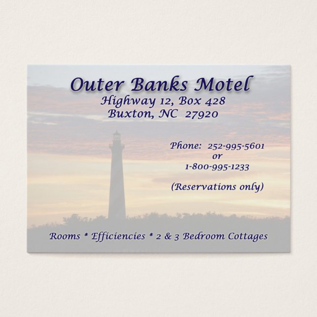 Cartes De Visite OBX Motel BC (Devant)