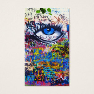 Cartes De Visite Oeil mauvais de graffiti bleu
