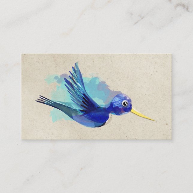 CARTES DE VISITE OISEAU COLIBRI AQUARELLE (Devant)