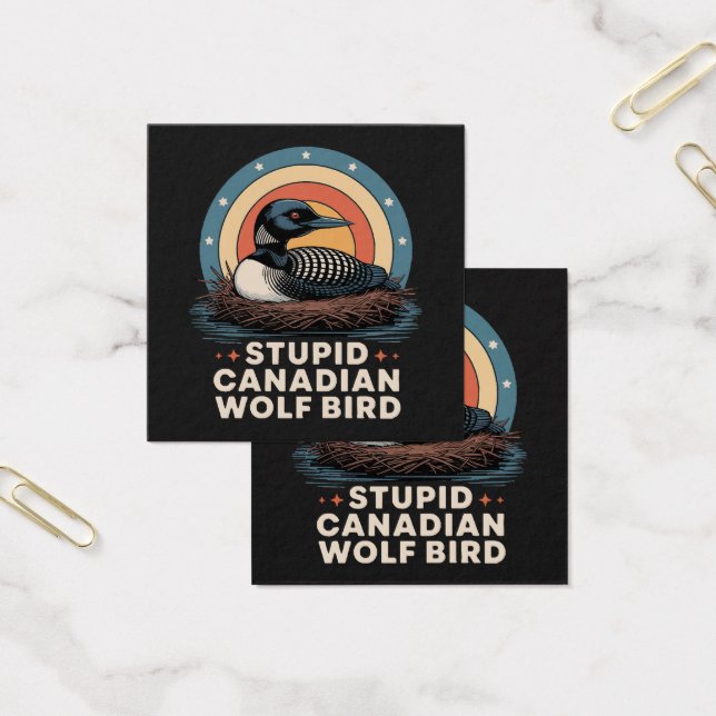 Cartes De Visite Oiseau loup canadien stupide  (Bureau)
