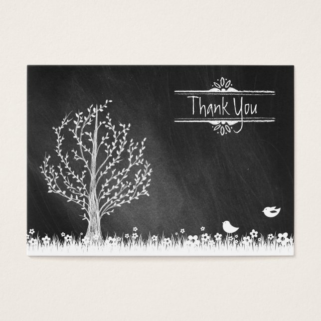 Cartes De Visite Oiseaux et arbres merci (Devant)