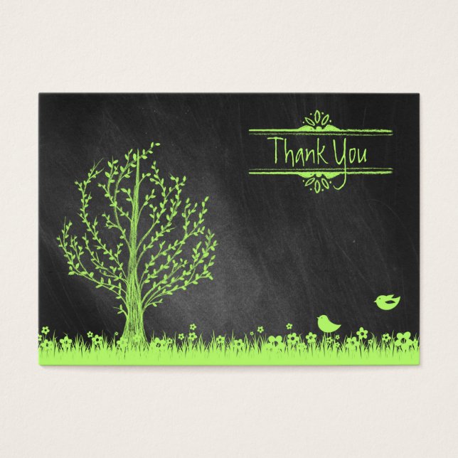 Cartes De Visite Oiseaux et arbres merci (Devant)
