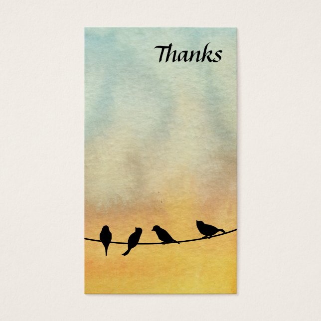 Cartes De Visite Oiseaux sur fil (Devant)