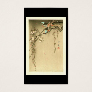 Cartes De Visite Oiseaux sur le cerisier par Seitei Watanabe 1851 -